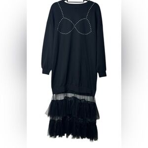Stella Marina Collezione NWOT gypsy black sweatshirt dress plus size 2x